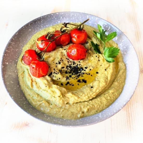 The Best Avocado Hummus - Recipe photo by Dishing Out Plants