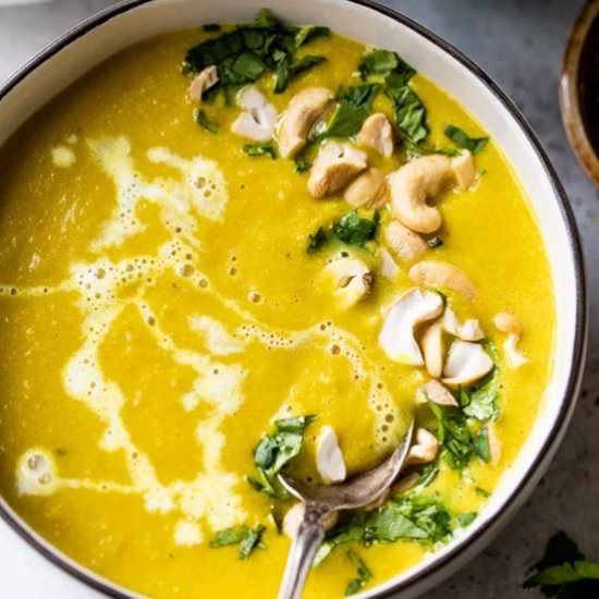Creamy Roasted Acorn Squash Soup - Recipe photo by Skinnytaste