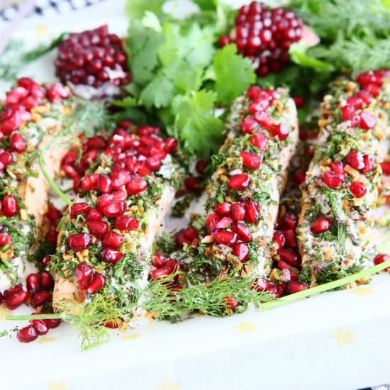 Pan Seared Salmon with Tahini and H - Recipe photo by angiesrecipes