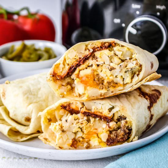 Slow Cooker Breakfast Burritos - Recipe photo by dizzybusyandhungry