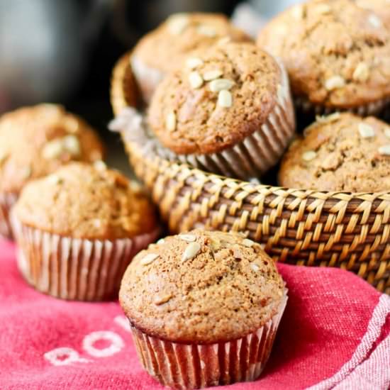 Whole Wheat & Sunflower Muffins - Recipe photo by karenskitchenstories