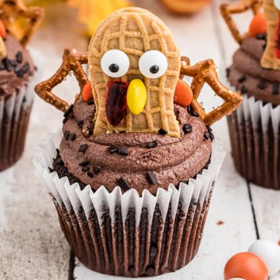 Nutter Butter Turkey Cupcakes - Recipe photo by thecaglediaries