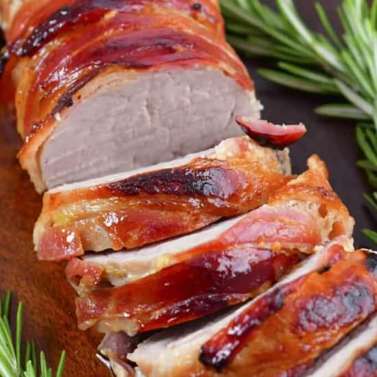 Bacon Wrapped Pork Tenderloin - Recipe photo by WillCookForSmiles