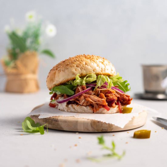 Spicy Pulled Jackfruit Buns - Recipe photo by Galley of Gail