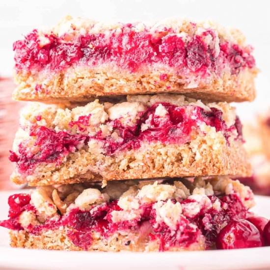 Cranberry Crumble Bars - Recipe photo by OnMyKidsPlate