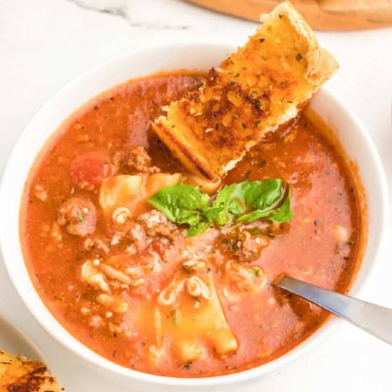Easy Lasagna Soup - Recipe photo by OnMyKidsPlate