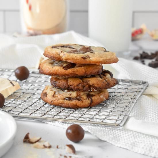 Salted Malted Chocolate Chip Cookie - Recipe photo by stressbaking