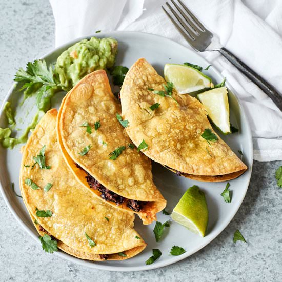 Crispy Black Bean Tacos - Recipe photo by foodiegirlchicago