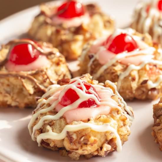 MaraschinoCherry Thumbprint Cookies - Recipe photo by shesnotcookin