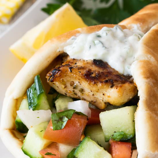 Greek Chicken Gyros - Recipe photo by For the Love of Cooking