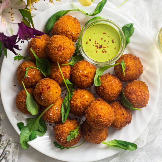 Curried Pumpkin Croquettes - Recipe photo by rhubarbandcod