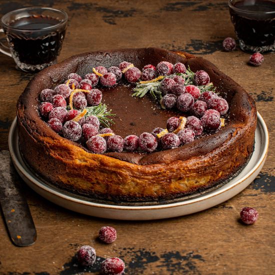 Mulled wine basque cheesecake - Recipe photo by cherryonmysundae