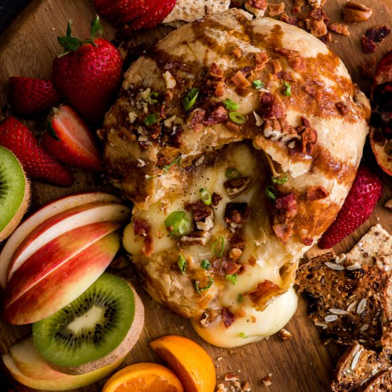 Baked Brie with Sorghum & Pecans - Recipe photo by farmflavor
