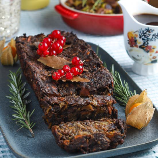 Nut Roast with Port & Porcini Gravy - Recipe photo by Cooking With Camilla
