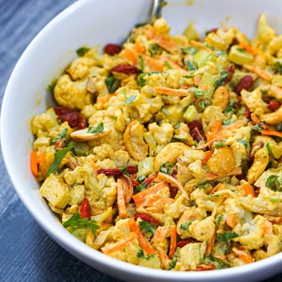 Curry Cauliflower Salad with Cashew - Recipe photo by MyLifeCookbook
