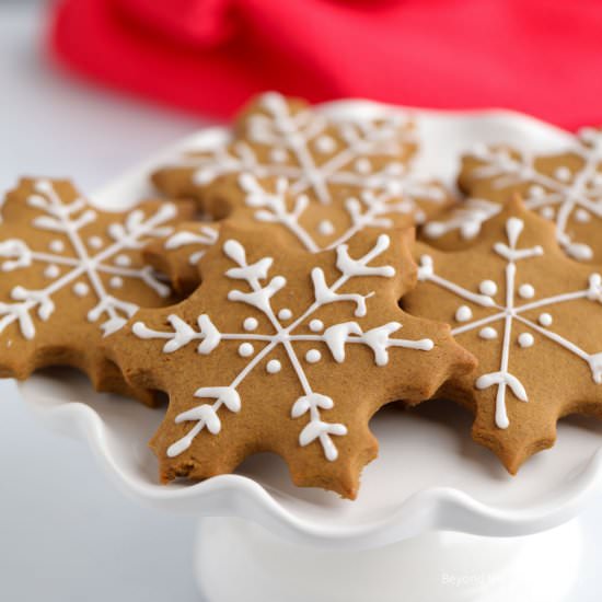 Gingerbread Snowflake Cookies - Recipe photo by BeyondtheCoop
