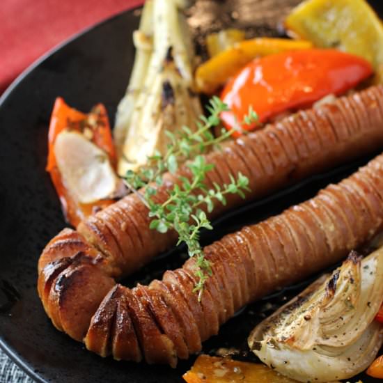 Hasselback kielbasa - Recipe photo by Food Gal