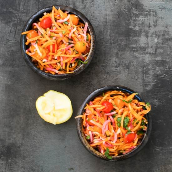Digestive radish ginger salad - Recipe photo by trafficlightcook