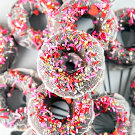 Baked Peppermint Mocha Donuts - Recipe photo by bunsenburnerbakery