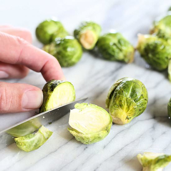 How To Cut Brussels Sprouts - Recipe photo by Delightful Mom Food