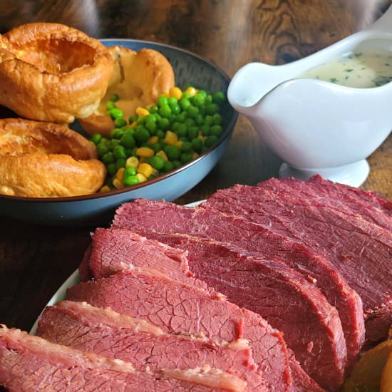 SLOW COOKER CORNED BEEF - Recipe photo by FoodieExplorers