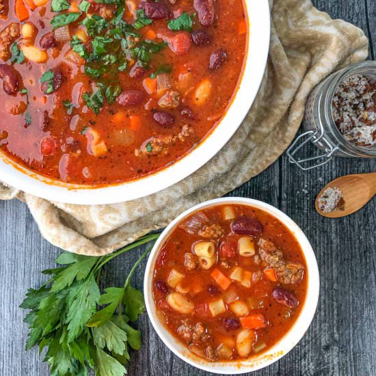 Easy Pasta e Fagioli Soup - Recipe photo by MyLifeCookbook