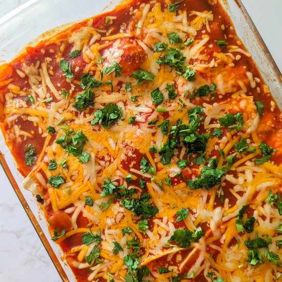 Easy Chicken Enchilada Casserole - Recipe photo by thecandidcooks