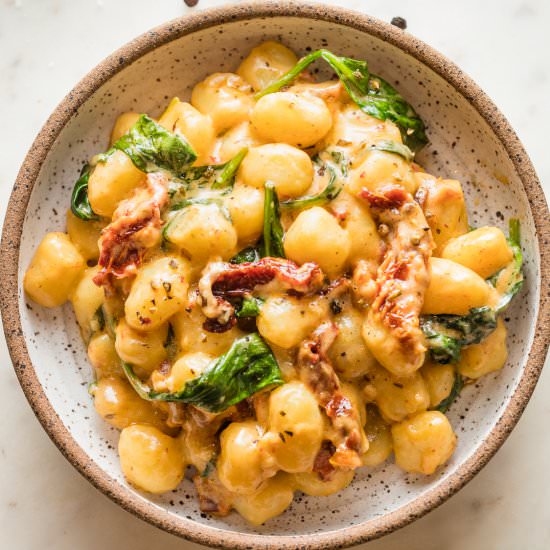 Creamy Tuscan Gnocchi - Recipe photo by nourishandfete