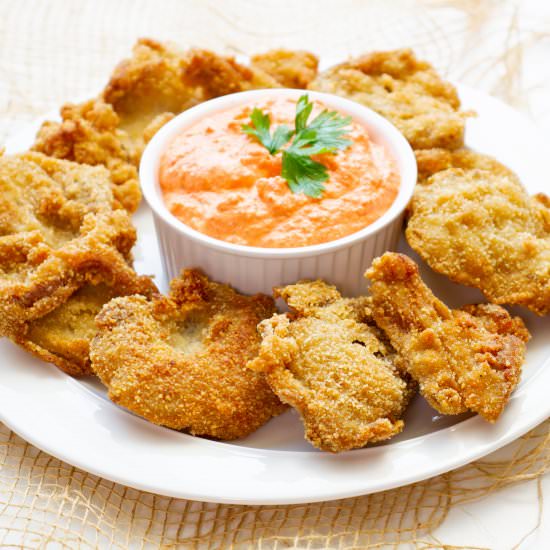 Breaded oyster mushrooms - Recipe photo by mecooks.com