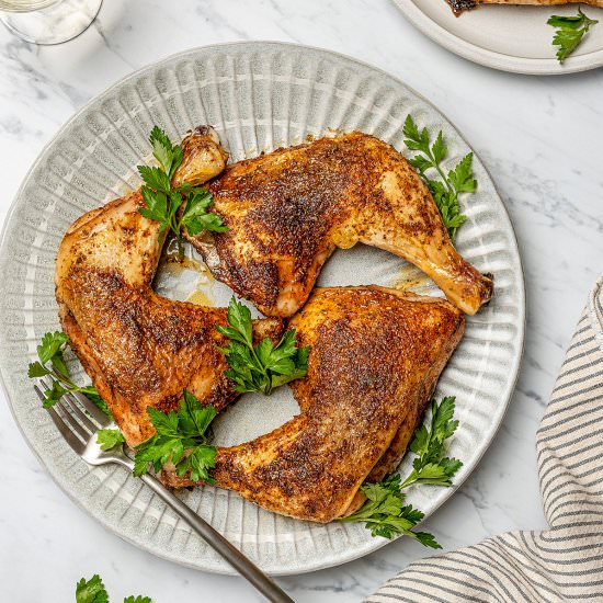 Baked Chicken Leg Quarters - Recipe photo by Lemon blossoms