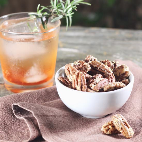 Garlic Parmesan Pecans - Recipe photo by the good eats co