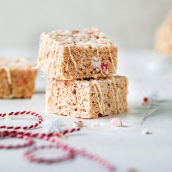 Peppermint Rice Crispy Treats - Recipe photo by farmflavor