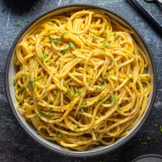 Vegan Pumpkin Pasta - Recipe photo by lovingitvegan