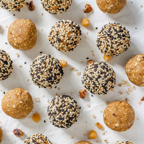 Chickpea Tahini Protein Balls - Recipe photo by tastythriftytimely