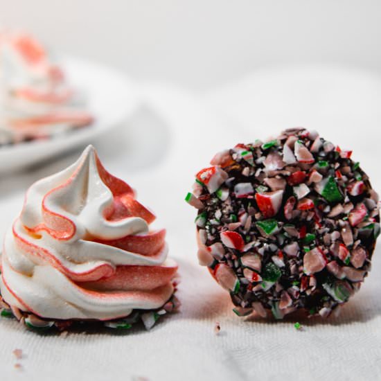 Chocolate Peppermint Meringues - Recipe photo by The Mindful Meringue