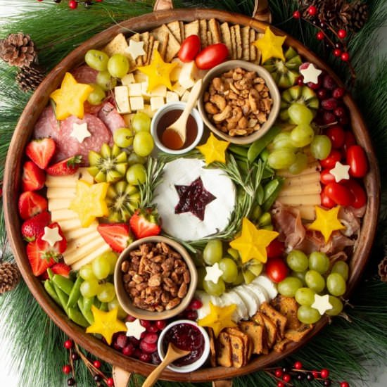 Christmas Charcuterie Board - Recipe photo by wholefully