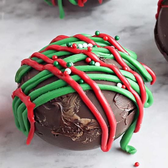 Hot Chocolate Bombs - Recipe photo by OnMyKidsPlate