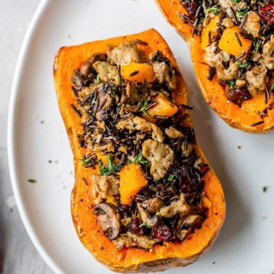 Stuffed Butternut Squash w WildRice - Recipe photo by Skinnytaste