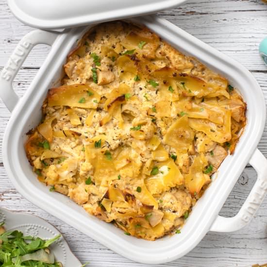 Nontraditional Savory Noodle Kugel - Recipe photo by BitterSweet