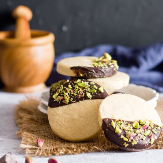 Chocolate Dipped Sugar Cookies - Recipe photo by PastryWishes