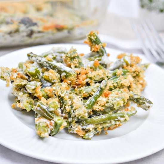 KETO CREAM CHEESE GREEN BEANS - Recipe photo by Stylish Cravings