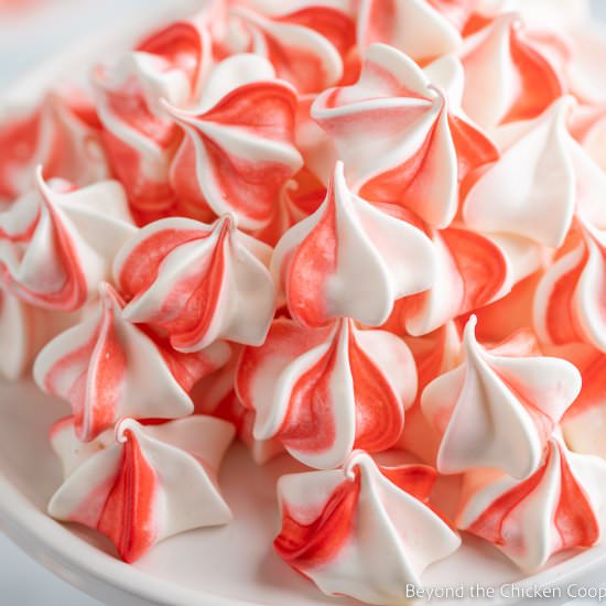 Peppermint Meringues - Recipe photo by BeyondtheCoop