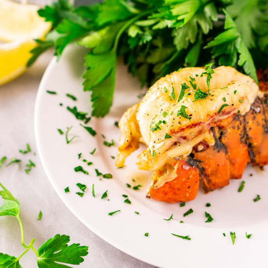 Smoked Lobster Tails - Recipe photo by Burrata and Bubbles