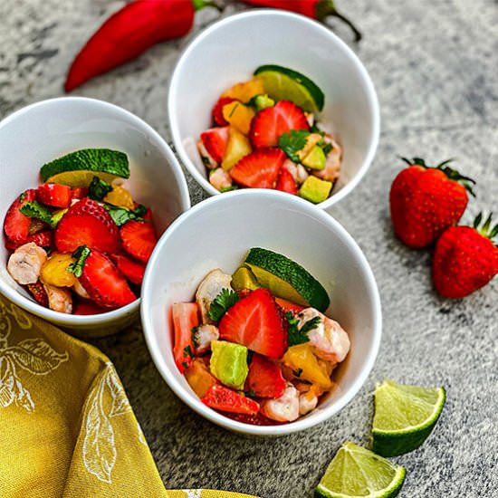 STRAWBERRY SHRIMP CEVICHE - Recipe photo by wellnesssleuth