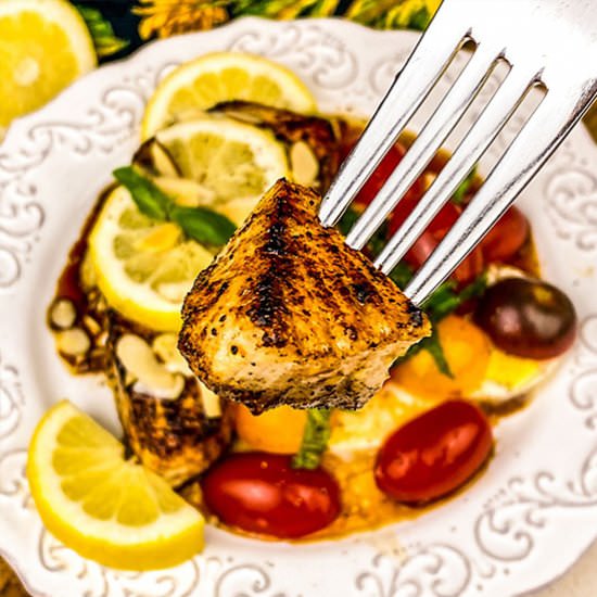 SEARED WHITE FISH WITH CAPRESE SALA - Recipe photo by wellnesssleuth