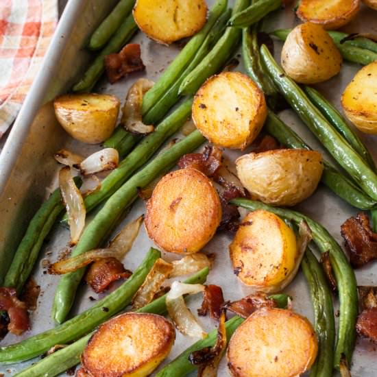 Sheet Pan Roasted Potatoes and Gree - Recipe photo by For the Love of Cooking