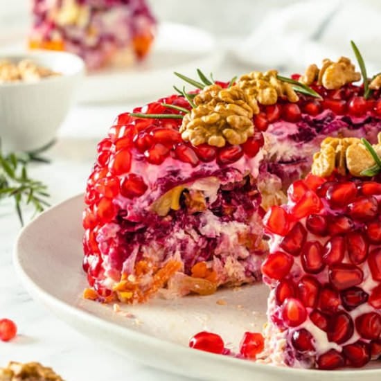 Layered Chicken Pomegranate Salad - Recipe photo by allweeat