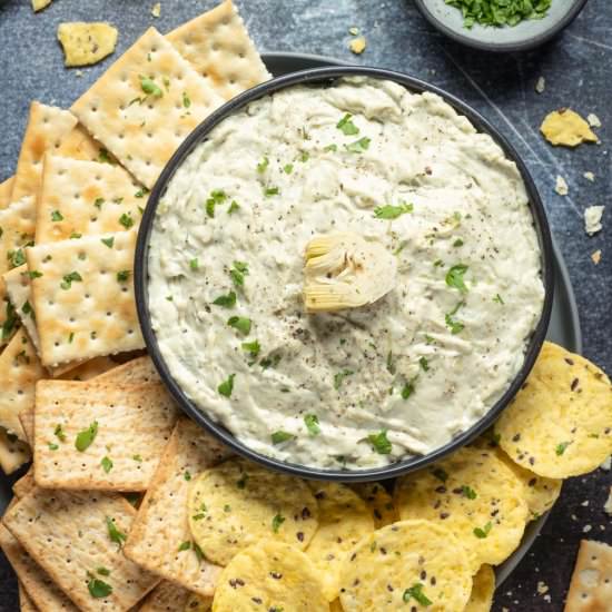 Vegan Artichoke Dip - Recipe photo by lovingitvegan