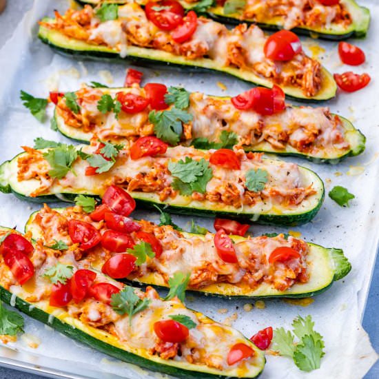 ENCHILADA STUFFED ZUCCHINI BOATS - Recipe photo by healthyfitnessmeals