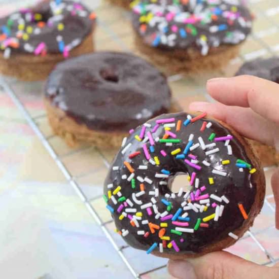Chocolate Glazed Protein Donuts - Recipe photo by Fitasamamabear